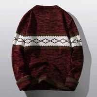Yubnlvae muško jesen i zimski vuneni džemper okrugli vrat pulover u boji toplo podudaranje košulje za