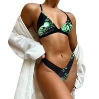 Ženski bikini postavili plivanje visokog struka odjeće za plažu cvjetnog ispisa Dva odijelo za kupanje