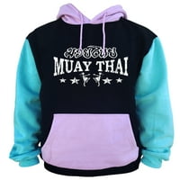 Muški Muay Thai zvijezde crna boja blok pulover duks duksera veliki