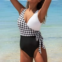 Ženski kupaći kostimi Bikini kupaći odijela Vintage vruće opružne kupaći kostim kupaćim kostimima pune boje dubokog V kupaći košarice bez ležernog ležernog kupaćeg kostimu