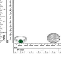 Gem kamen kralj sterling srebrni zeleni simulirani smaragdni i bijeli stvorili su safirni prsten za