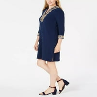 Charter Club Ženska Split Split Dress Dreck Blue Size Petite Medium
