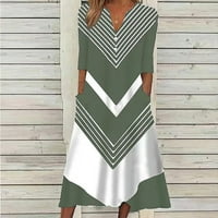 Haljine za žene Srednja dužina Ležerne prilike bez rukava A-Line Solid Summer V-izrez Green 2XL