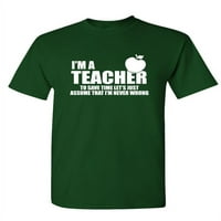 'M učiteljica - unise pamučna majica majica, zelena, velika, velika