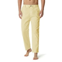 Vivianyo HD hlače za muškarce muške pamučne patmoroke s elastičnim strukom vučene s kasnim pantalonama