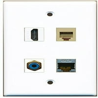 Riteav - Port HDMI Port RCA Blue Port Phone RJ RJ beige port oklopljena mačka Ethernet zidna ploča