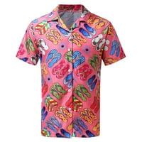 Aufmer Ljetne košulje za muškarce Clearence Grafic Tee mužjak Havajska majica za print rever kratkih