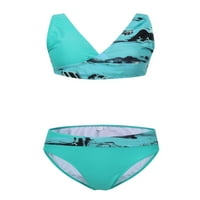 Eleluny ženski kupaći kostimi V izrez bikini set kupaćim kostimima odjevanje kupaći odjevni odijelo