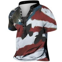 Proljetna ušteda, POROPL Ispiši labavi gumb dolje pulover Dan nezavisnosti Muška majica za čišćenje