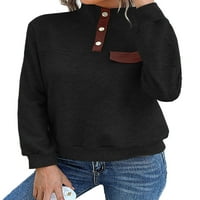 Luxplum dame Jumper vrhovi dugih rukava dugih rukava pulover Solid boja topla majica jesen crni m
