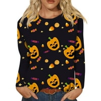 Funny Halloween majica za žene s dugim rukavima tisak Halloween majica