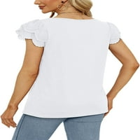 Košulje za žene Dressy Casual Square Crack Craght kratki rukav ljetni vrhovi