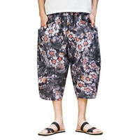Muške proljetne ljetne cvjetne pamučne pantalone labave tiskane pune print pantalone
