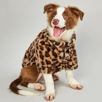 Topla jagnjeta od vunene kućne ljubimce slatka modni leopard tiskani kaput mala srednja pse mačka mačka