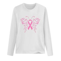 Usmixi prodajna dukserica za žene Fight Cancer Saody Fashion Ladies Pink Pulover Thirt Zimska trendi
