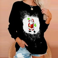 Ženska božićna dukserica smiješna grafička bivola plairana majica Xmas pulover Rockabilly dukseri proljeće