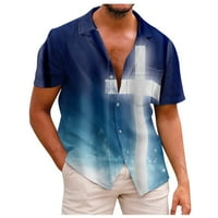 Hanas Fashion Casual Man majica kratki rukav majica majica muške ležerne majice kratkih rukava s džepom