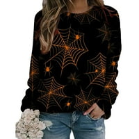 Slatka dukseva za žene Trendi Halloween Crew Crt dugih rukava Raglan rukav pulover vrhovi grafičkih