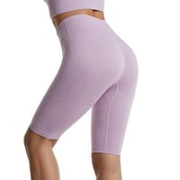Plus size Yoga kratke hlače Ženska modna casual puna boja visoke struke elastične joge hlače kratke