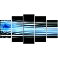 Art DesimanArt Light plavi fraktalni valovi Sažetak umjetnosti na platnu - - dijamantni oblik ploča