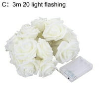 Bijela ruža cvijeta bajka svjetla sa baterijom bo dekorativna ambijentalna svjetiljka za svadbenu zabavu