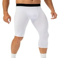 Grianlook Muške ljetne guzice za dizanje joge kratke hlače Brzo suho solid boja Capri pant koji radi