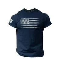 Muške majice bluza majice za muškarce, muške američke zastave majice Patriotsko tee kratki rukav, aspektarni