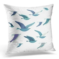 Plavi stan različitih letećih ptica u stilu minimalizma šareni apstraktni jastuk jastučni jastuk za