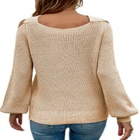 Colisha ženski džemper Halter vrat pleteni džemperi dugi rukav džemper vrhovi seksi djela hladno rame