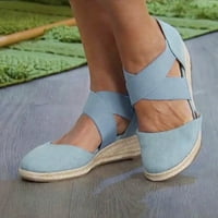 Cleance Žene Ljetne casual Sandale Dame Slope Konop Platforma Dame Sandale Elastične klinove Sandale