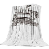 Ćebage Steam Starost stara vozova Bobetni jastuk toplo baca na kauč na razvlačenje kućice prekrivač
