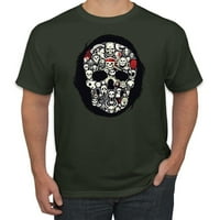 Tamna kostur Grim žetelica Trippy lobanja Fashion Grafička majica, mornarica, velika