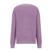 Idoravan džemperi za žene pad čišćenja Žene casual soild dugim rukavima džep pleteni pulover V-izrez