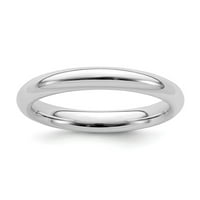 Čvrsti sterling srebrni udobnost Fit Plain Classic vjenčani prsten veličine 7,5