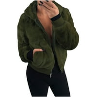 Vrhovi za žene topla modna casual labava odjeća boja pada modni kaput vojska zelena S-6XL