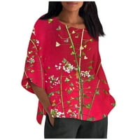 Ženski pamučni vrhovi plus veličina labavih bluza rukavice casual kimono vrhovi