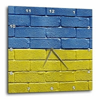 3drose nacionalna zastava Ukrajine oslikana na zidni zid u zidu - zidni sat, po