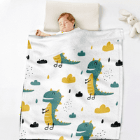 Bacajte pokrivače dinosaurus crtani tiskani super mekani flanel ugodno za bebe pokrivene pokrivače lagano