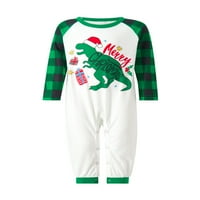Inevenn Božićne pidžame za obiteljski dinosaur Print Top i plaćene hlače Jammyes Sleep odjeća Podudaranje