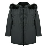 Ženska plus veličina zimska topla patentna pauzeća dugačka jakna vodootporna jakna kapuljač lagani kaputić