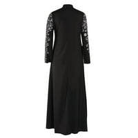 Zrbywb Temperament Wemens Slim haljina Ženska haljina Kaftana Arap Jilbab Abaya Čipka za šivanje Maxi