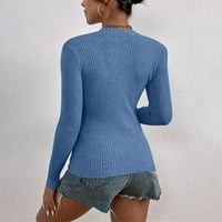 Žene Solid Boja Slim Fit Dugi rukav džemper za dno