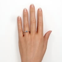 Dainty Design - 0. Carat okrugli rezani sol i biber dijamant sa moissine - zaručni prsten za uređenje kamena klastera - 18K ruže pozlaće