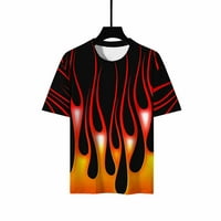 Muška ležerna košulja plus veličina Moda 3D plamen obrazac Ispis kratkih rukava Crewneck Tee Top Leisure