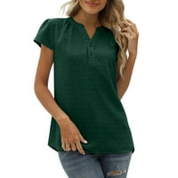AVITICD Army Green majice za žene Sleep odjeća Thirt Thirt Solid kratki rukav vrat V izrez Dolman vrh