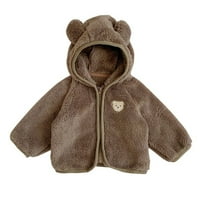 Entyinea bebe djevojke dječake jakna crtani medvjedi uši kapuljač s kapuljačom patentni odjećni zatvarač