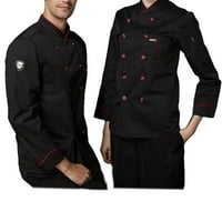 Chef Jakna Unisex-Adult Dugi rukav unapredgrađeni tkanine Prozračne znojenje apsorbirajući uniformu
