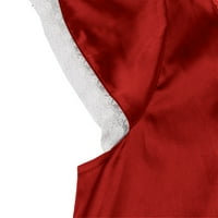 Ženska plus veličina $ $ ženski kratki rukav V Domaća odjeća PAJAMAS LONG haljina Nighthowns Sleep odjeća Crveni XL