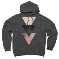 Geometrijski trokut Trg sekreički ugljen sivi grafički pulover Hoodie - Dizajn ljudi M