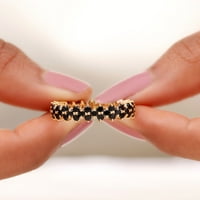 Real Black Spinel puni vječni prsten za žene, 14k žuto zlato, SAD 7,00